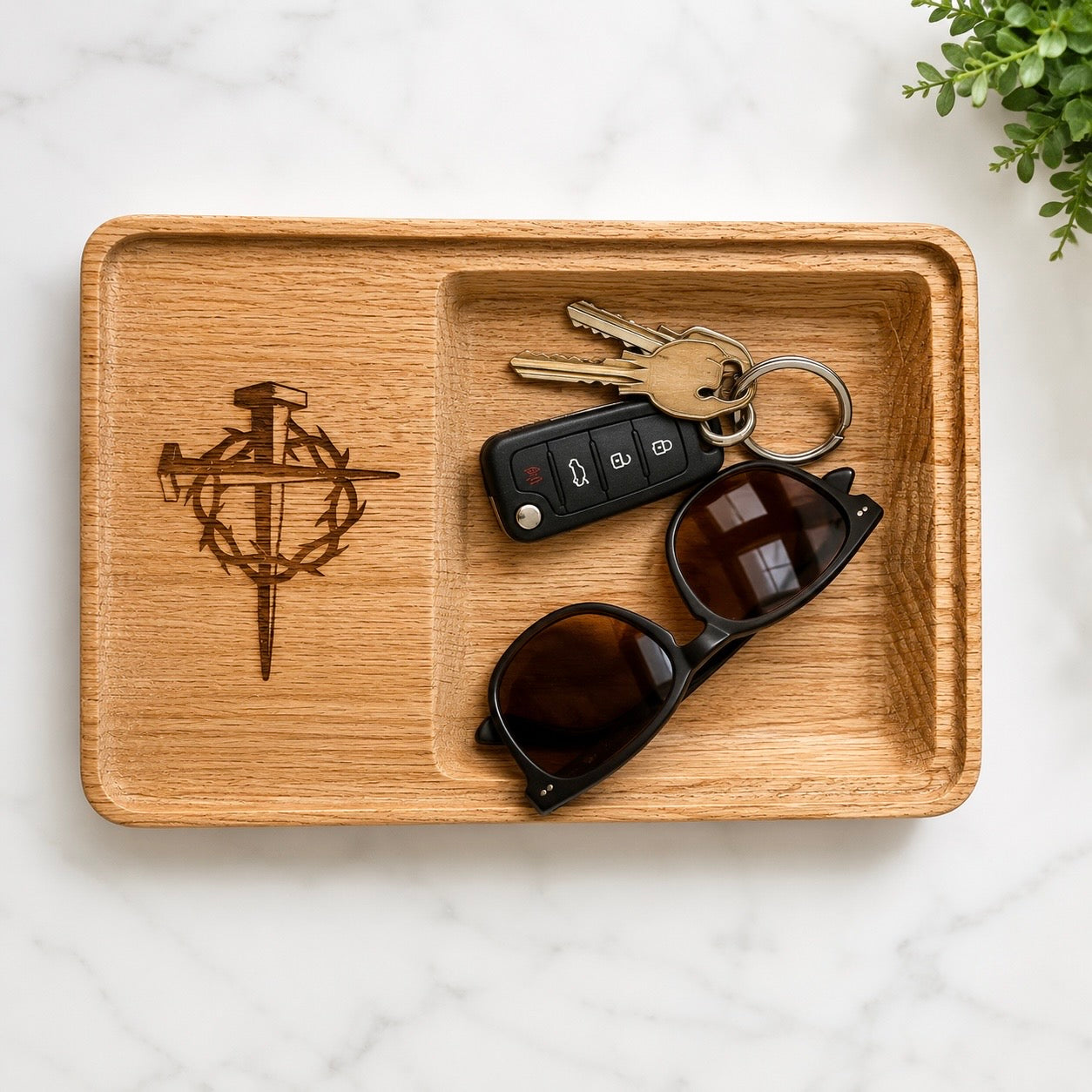 Oak Catch-All Valet Tray
